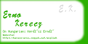 erno kerecz business card